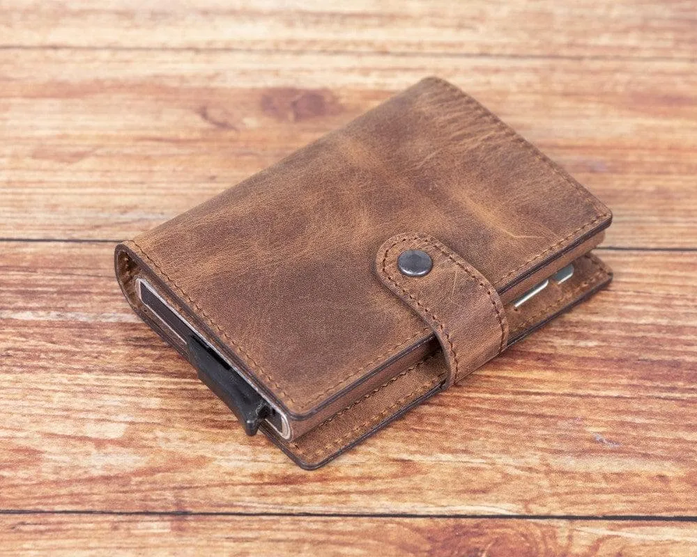Palermo Zip Mechanical Genuine Leather Card Holder