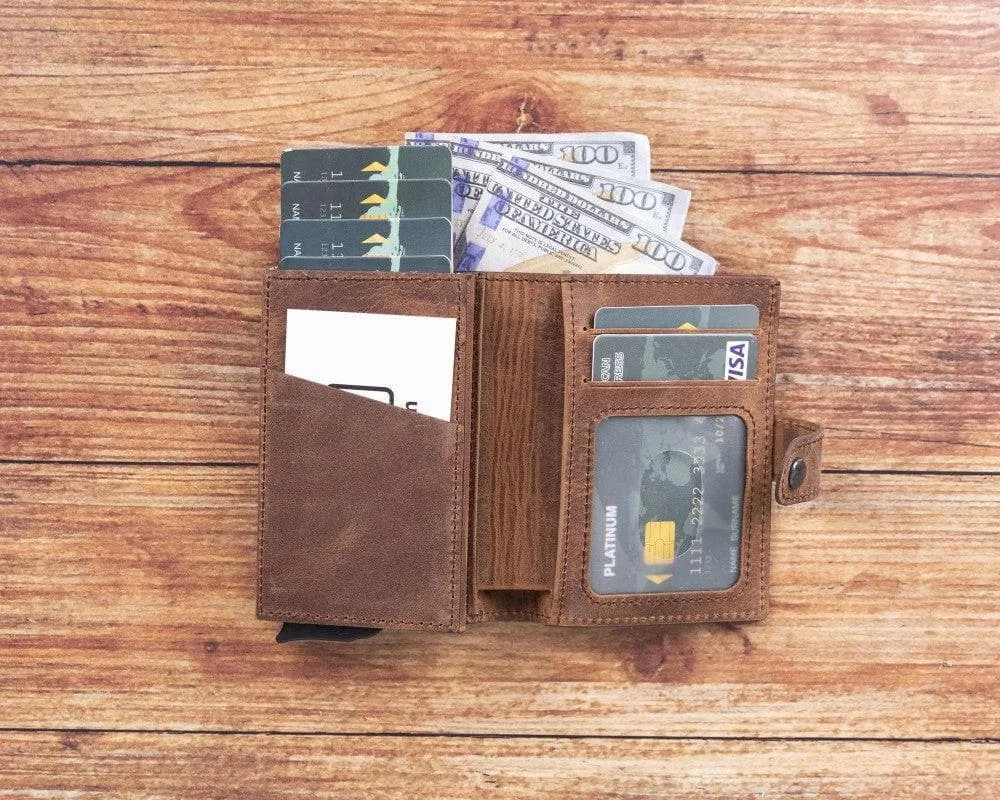 Palermo Zip Mechanical Genuine Leather Card Holder
