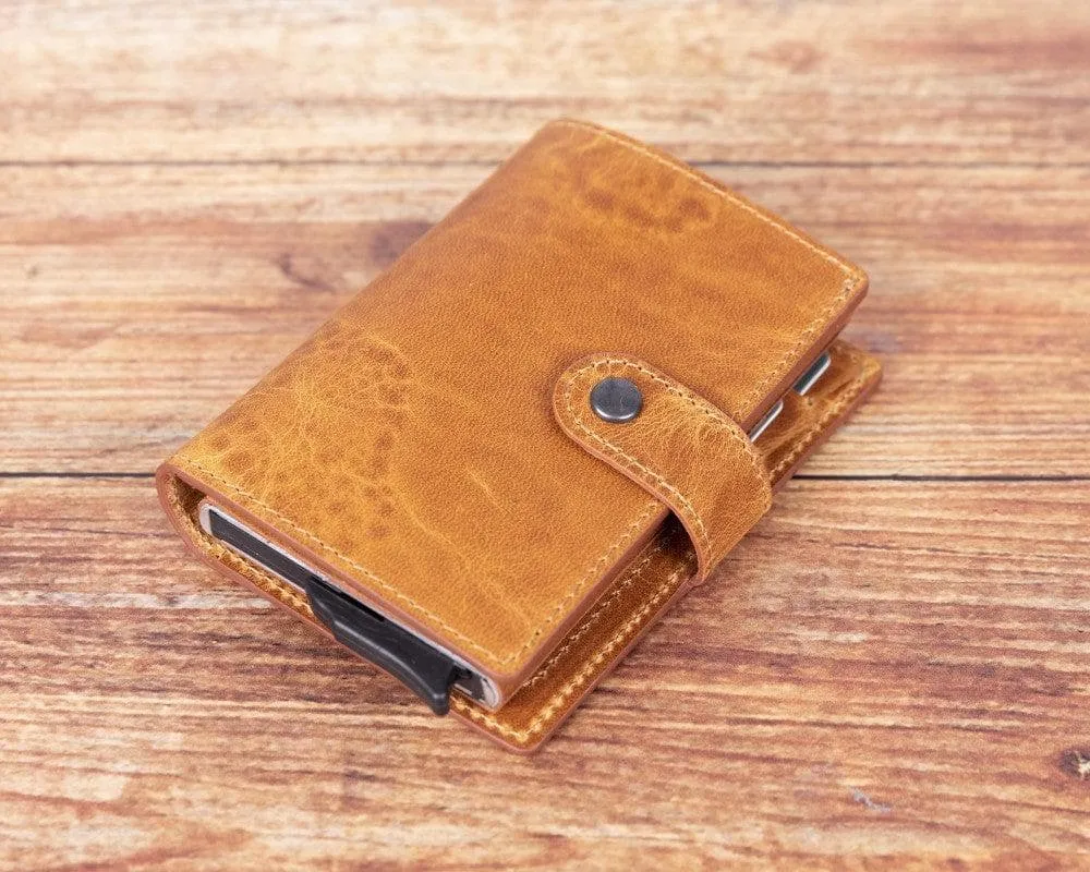 Palermo Zip Mechanical Genuine Leather Card Holder