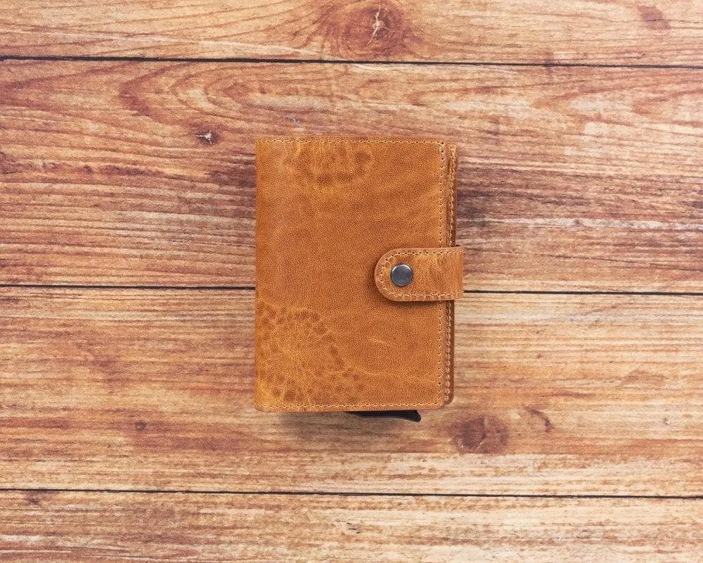 Palermo Zip Mechanical Genuine Leather Card Holder