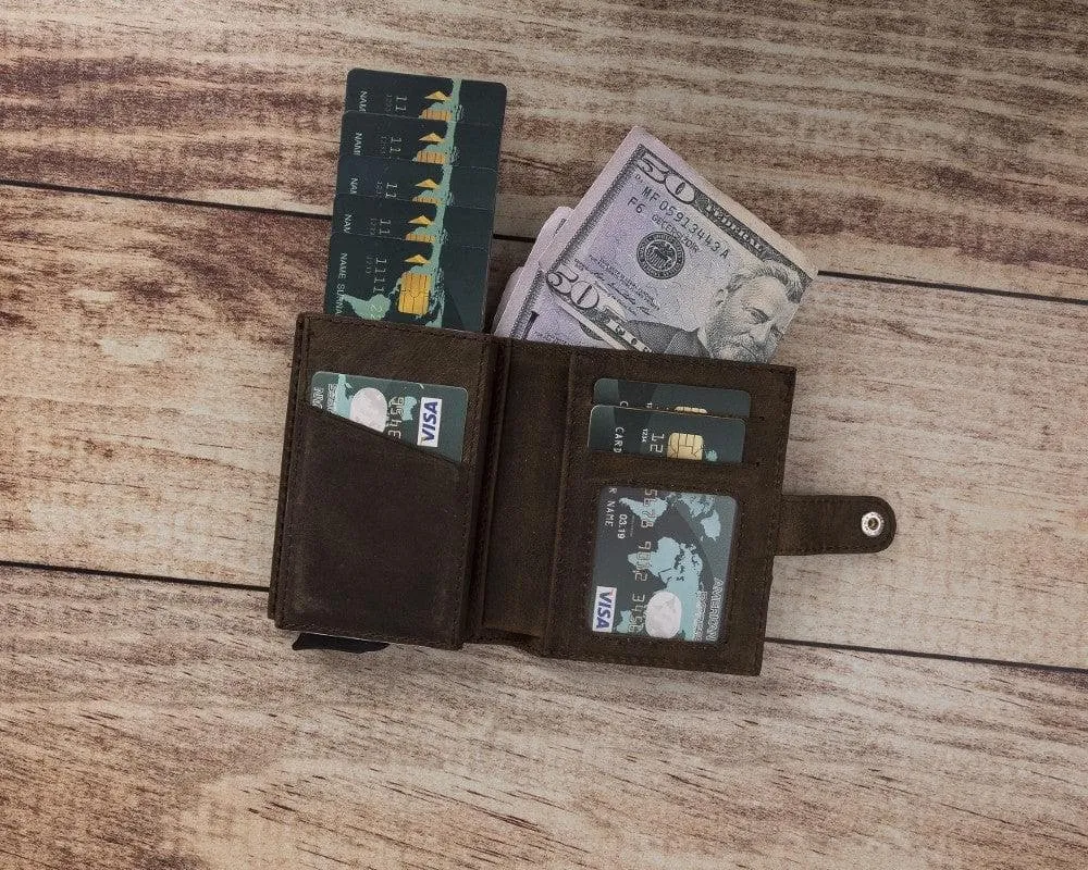 Palermo Zip Mechanical Genuine Leather Card Holder