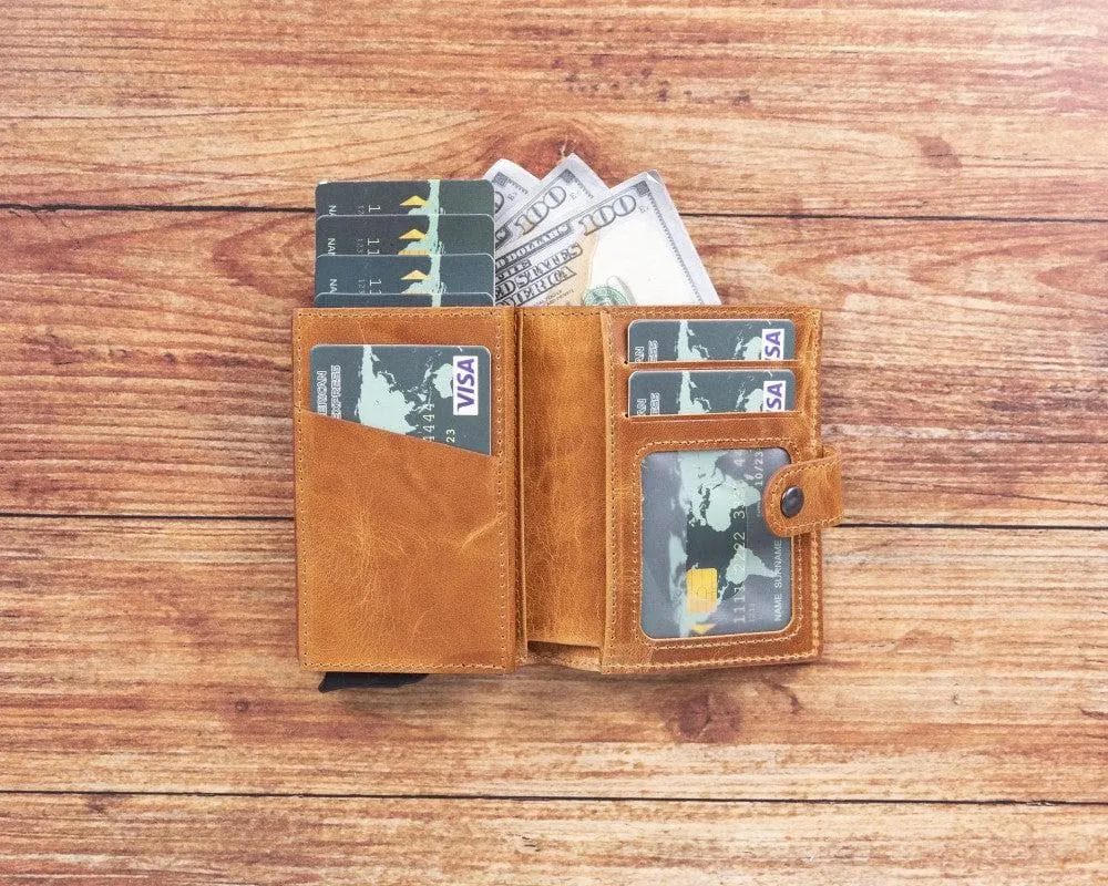 Palermo Zip Mechanical Genuine Leather Card Holder