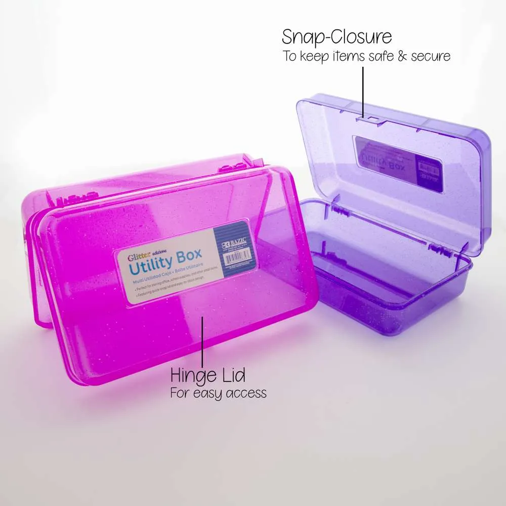 Pencil Case Multipurpose Utility Box - Glitter Bright Color