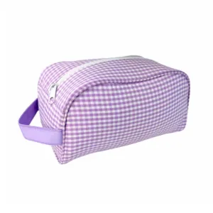 Personalized Gingham Lilac Traveler Pouch