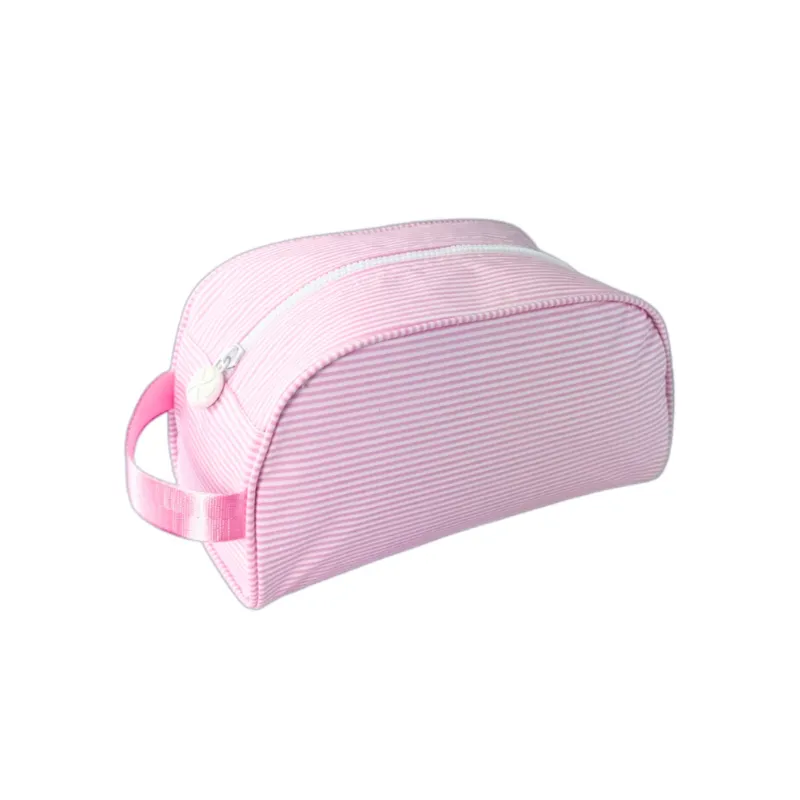 Personalized Glossed Stripe Pink Traveler Pouch