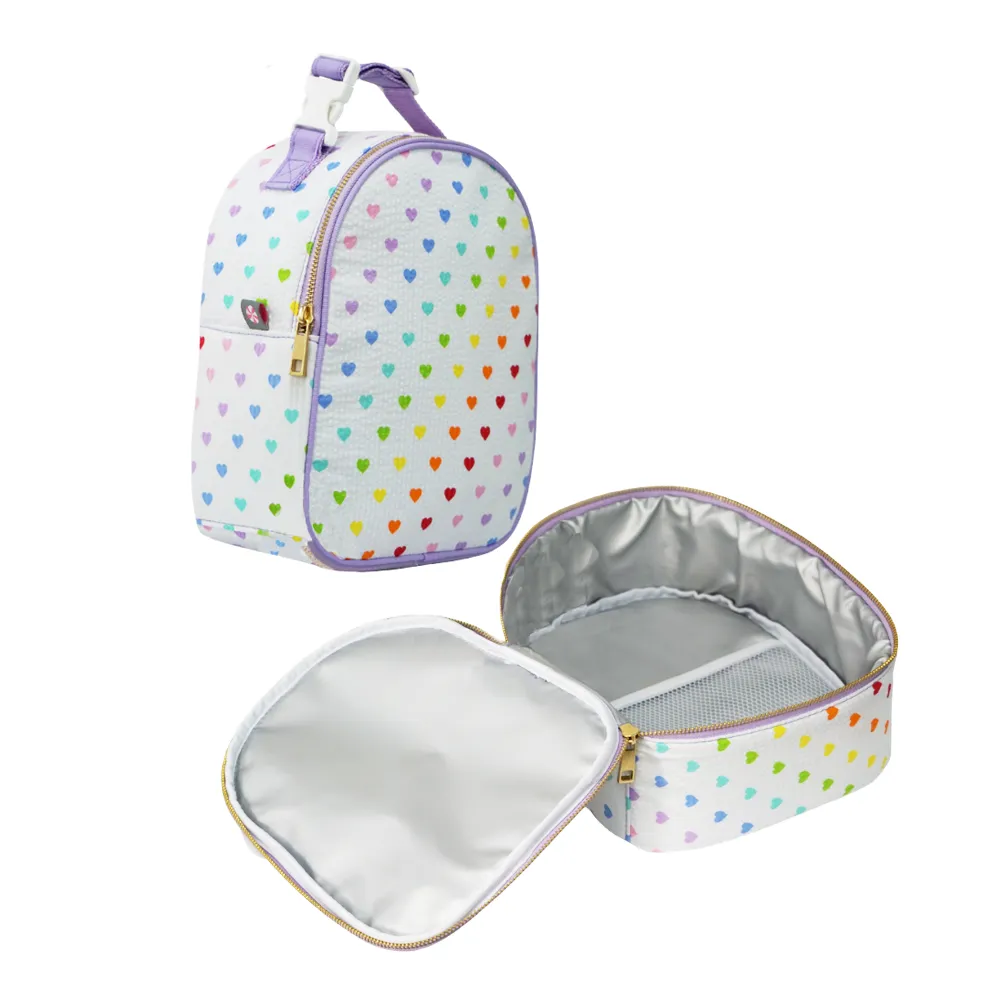 Personalized Seersucker Tiny Hearts Lunch Box