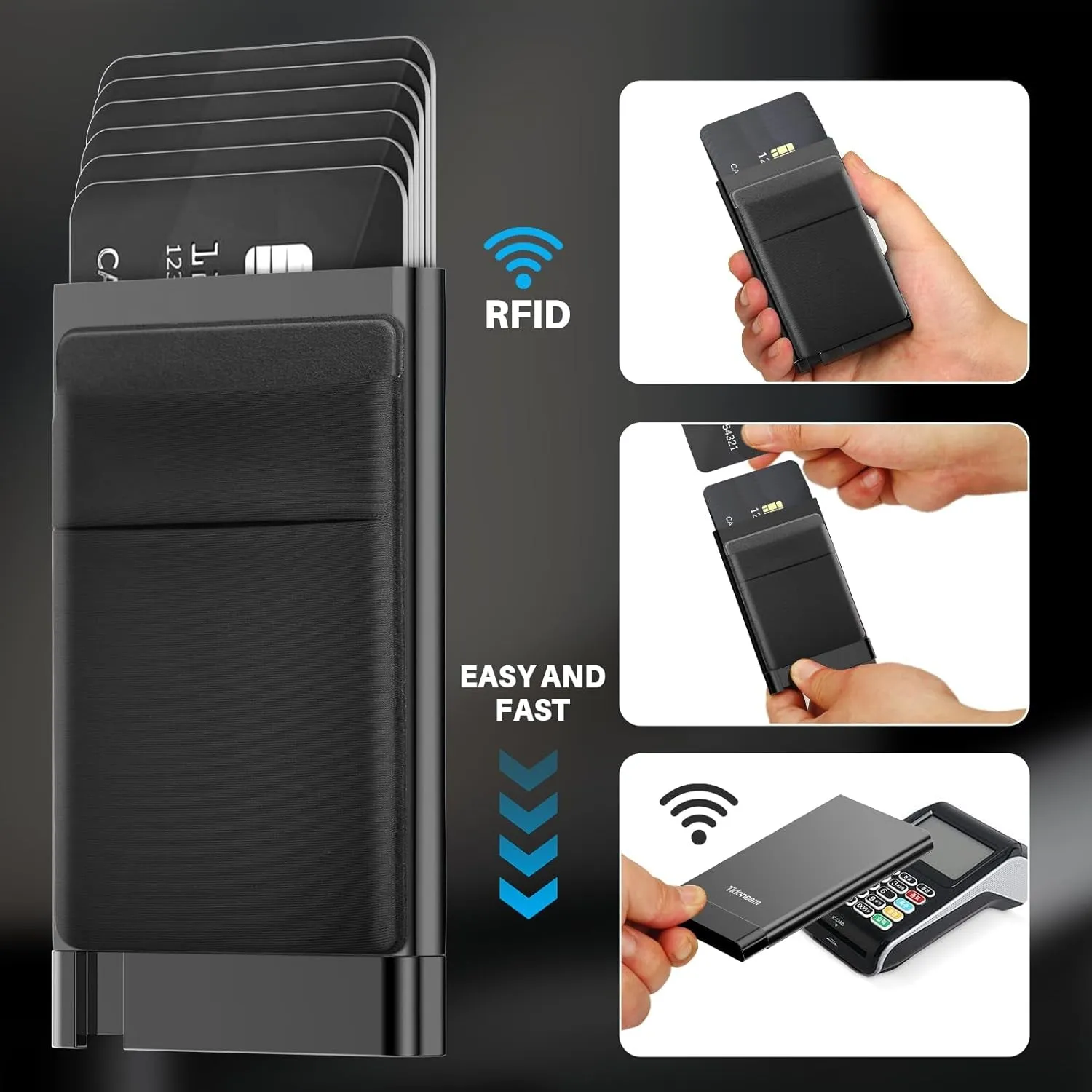 Pop Up RFID Blocking Business Aluminium Credit Card Wallet