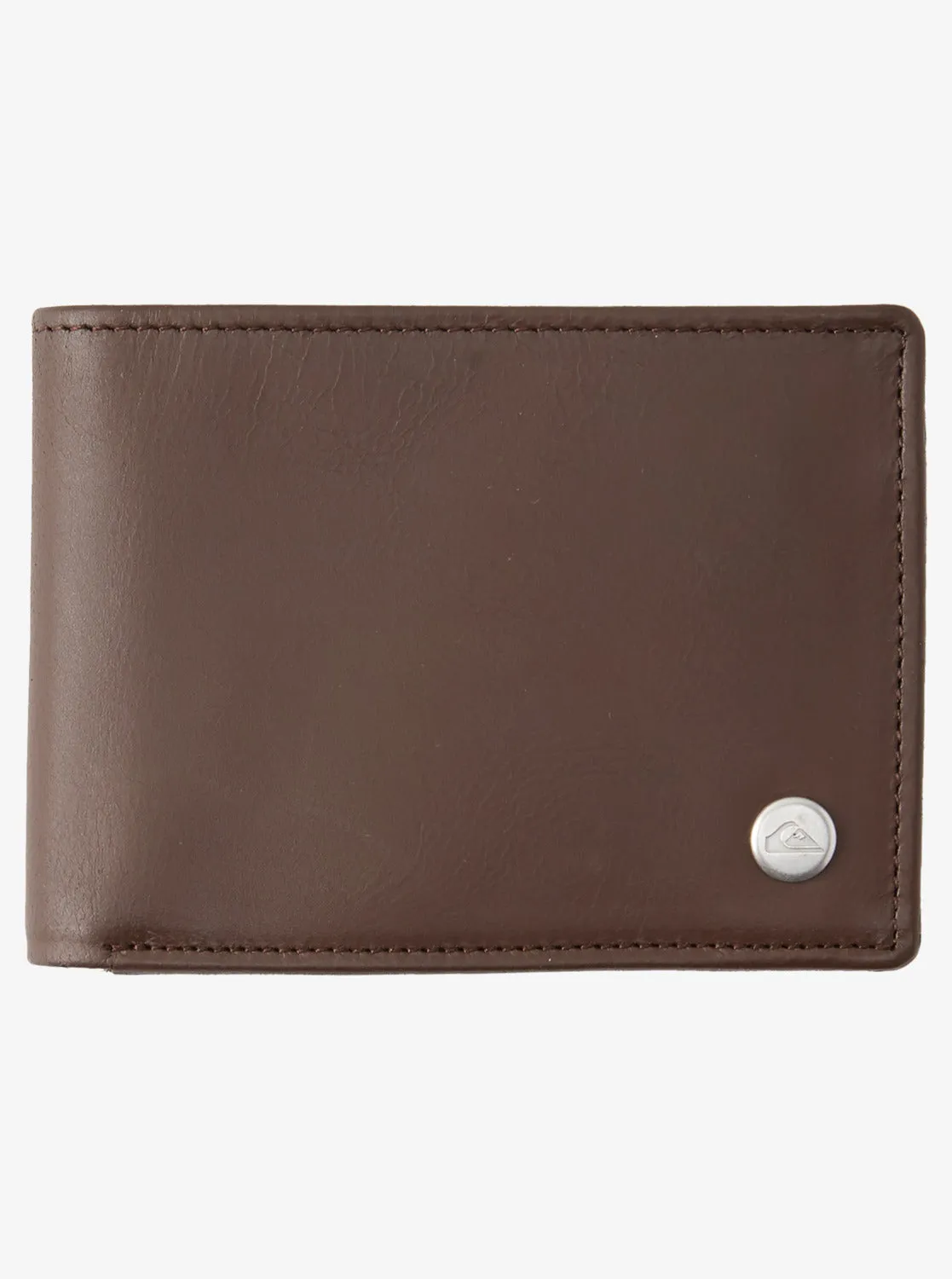 Quiksilver Mac Tri-Fold Leather Wallet - Chocolate Brown