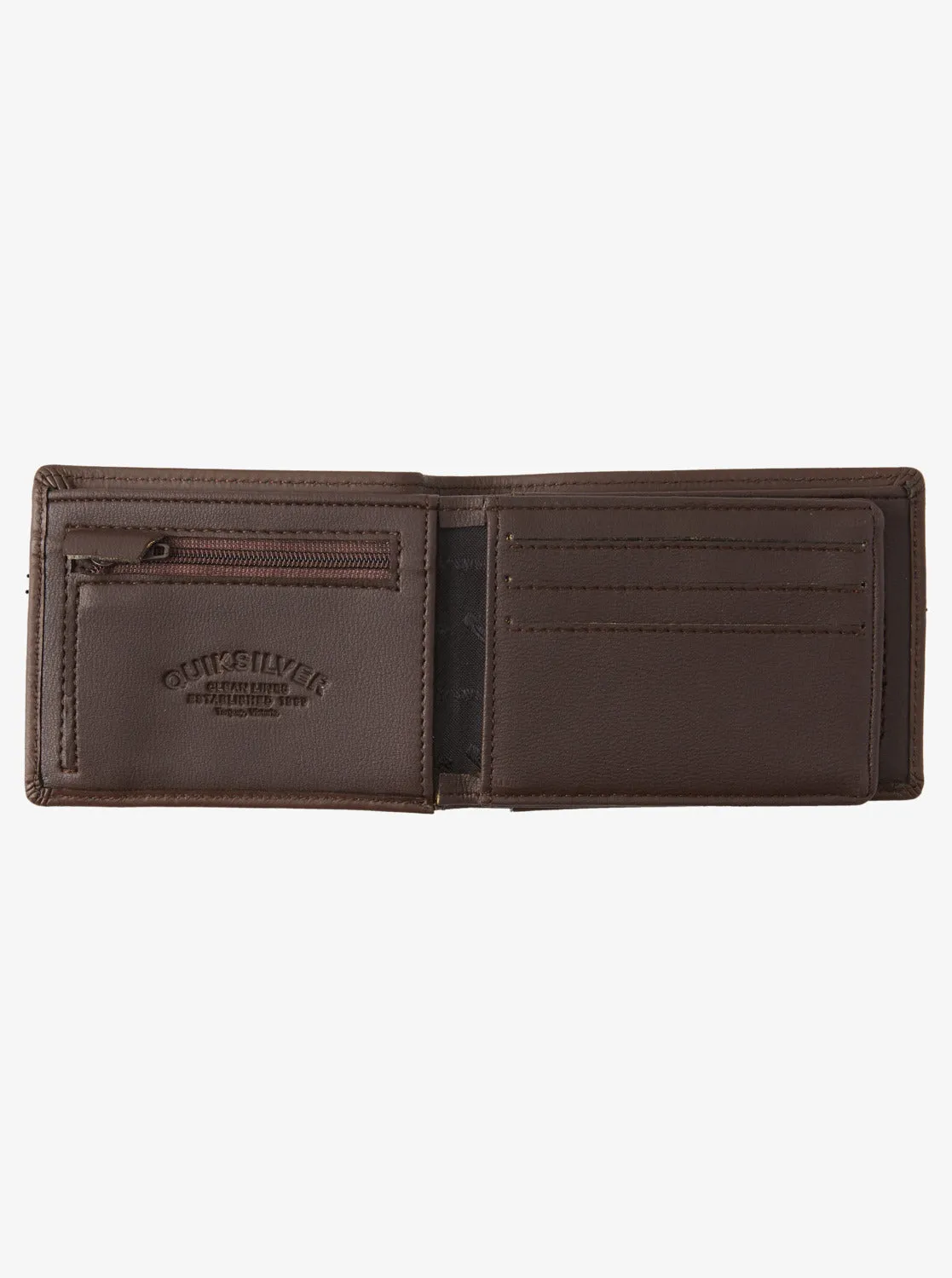 Quiksilver Mac Tri-Fold Leather Wallet - Chocolate Brown