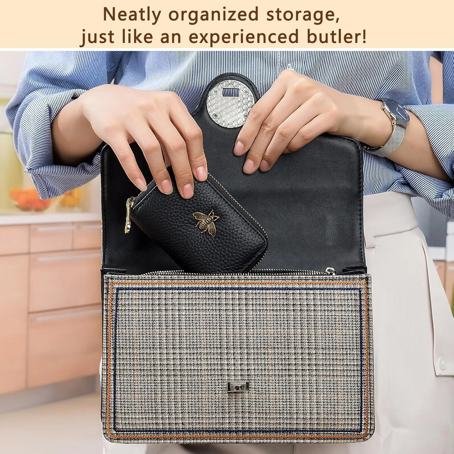 RFID Credit Card Holder Small Leather Zipper Card Case for Women