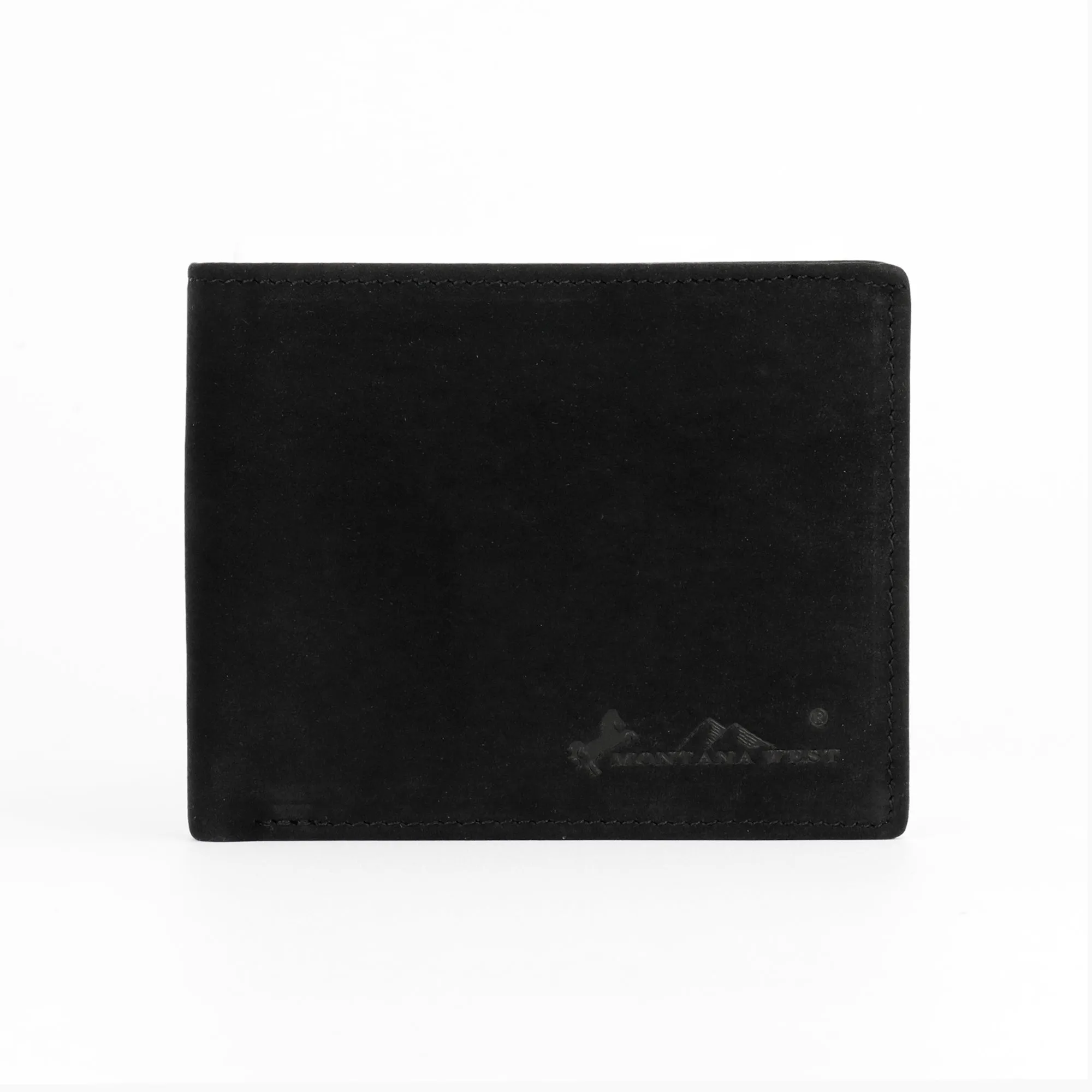 RFID-W002 Genuine Leather Men's Bi-Fold Wallet