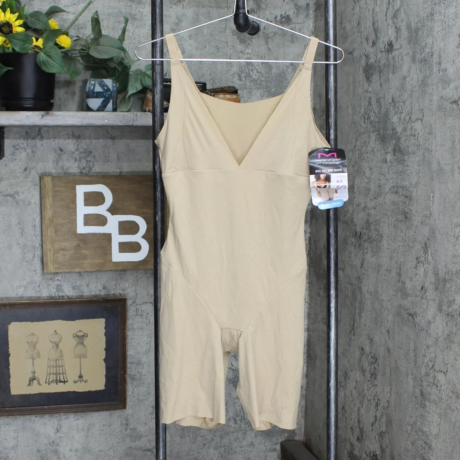 Self Expressions Maidenform Womens Wear Your Own Bra Bodysuit 874 Beige Brown XL