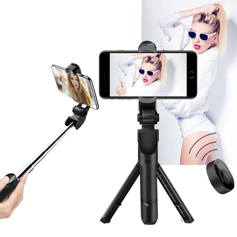 Selfie Stick with Tripod and Phone Holder Remote Controller Set for Smartphones Orange