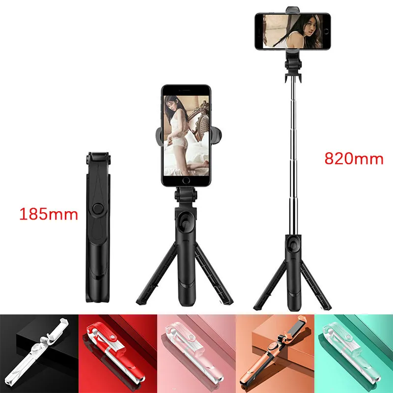Selfie Stick with Tripod and Phone Holder Remote Controller Set for Smartphones Orange