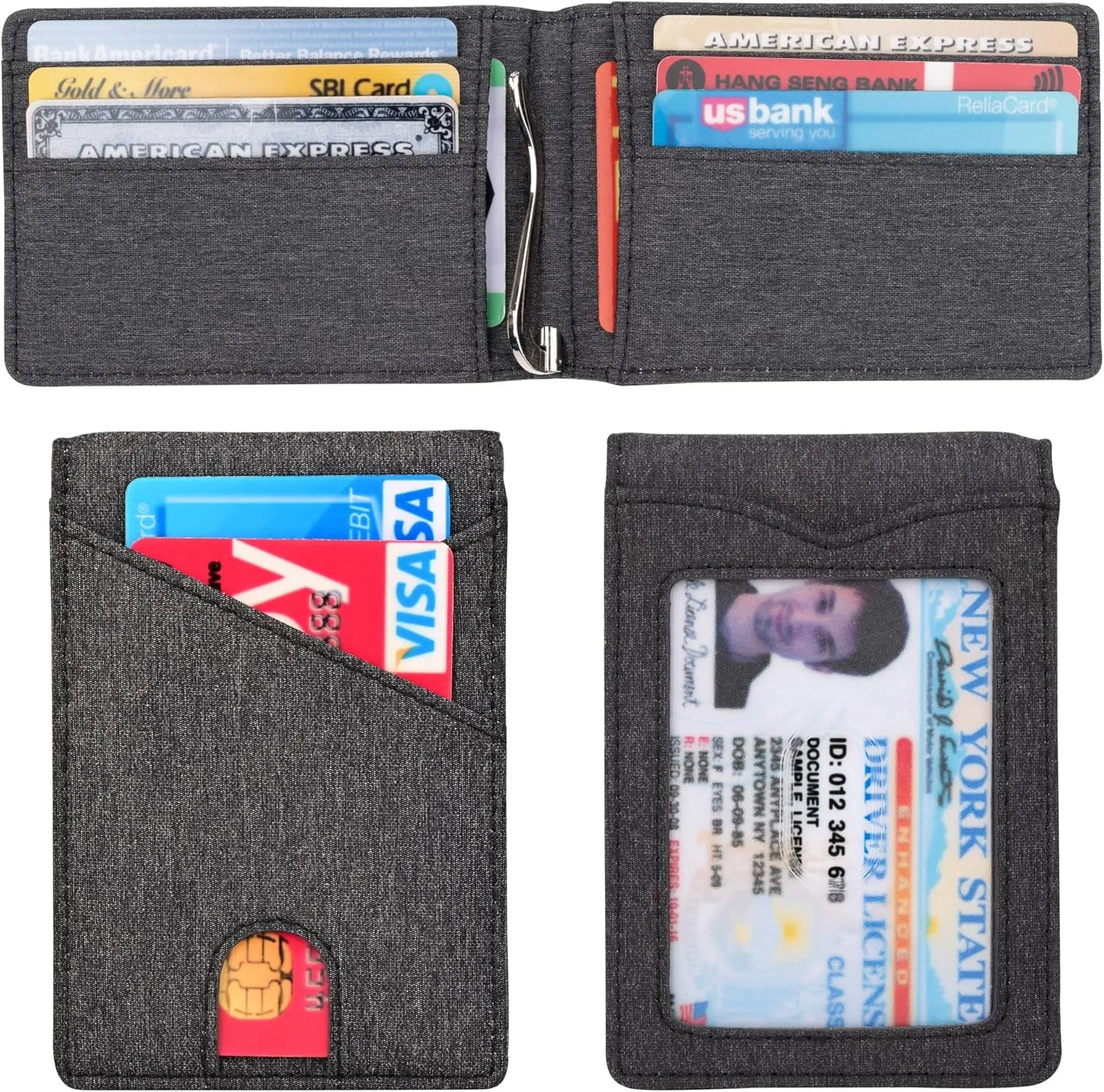Slim Bifold Wallet for Men with Money Clip, RFID Blocking  waterproof Front Pocket Wallet