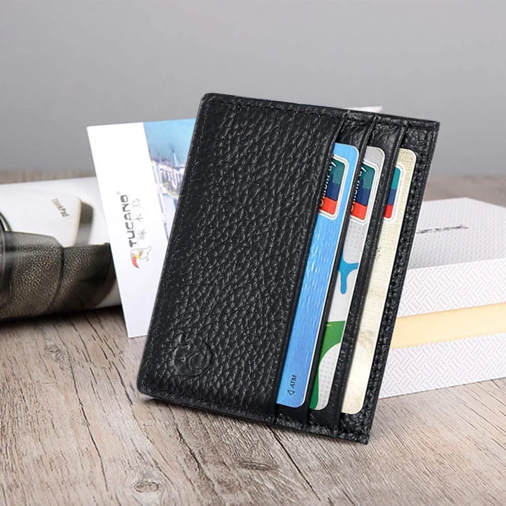 Slim Credit Card Holder Wallet RFID Blocking Leather Wallet