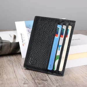 Slim Credit Card Holder Wallet RFID Blocking Leather Wallet