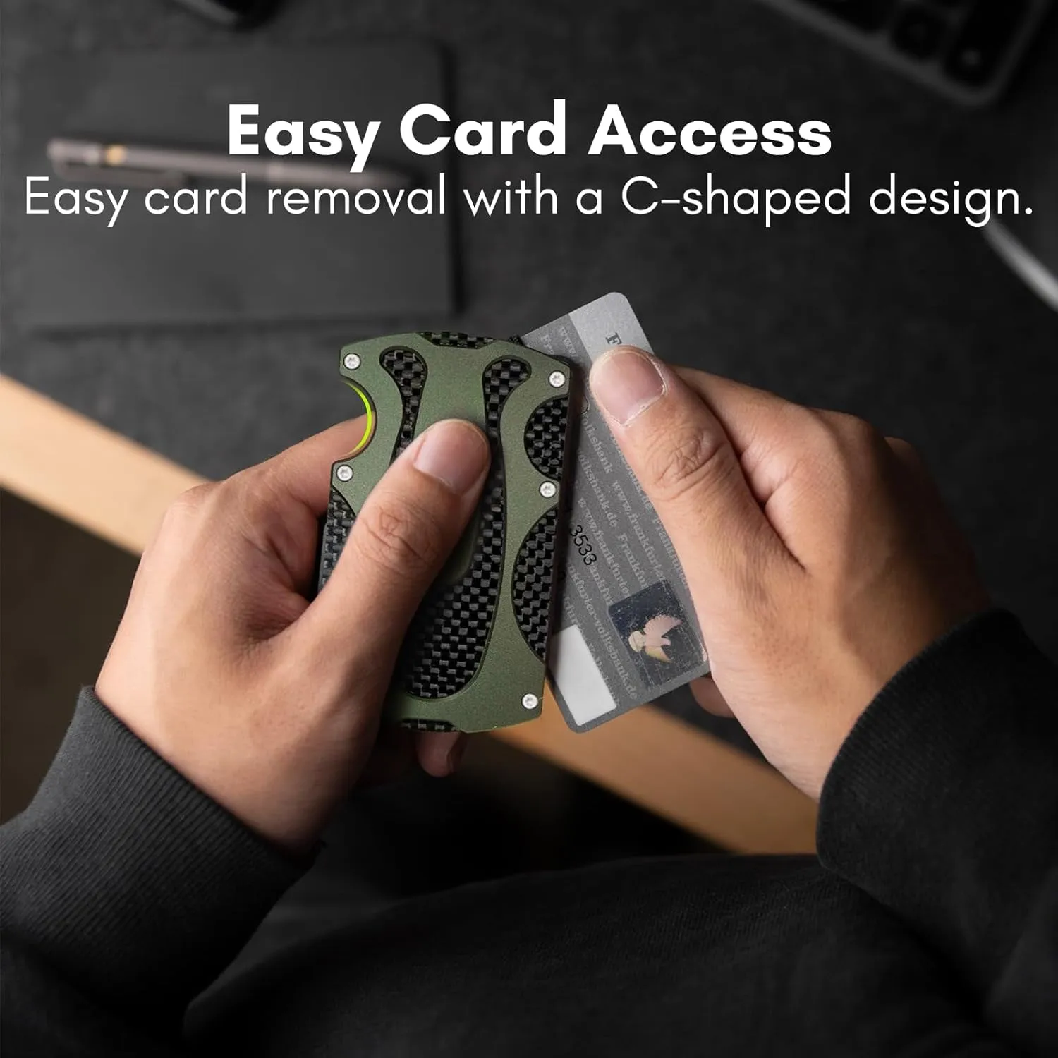 Tactical Wallet for Men with Money Clip, Minimalist Front Pocket Wallet, Green