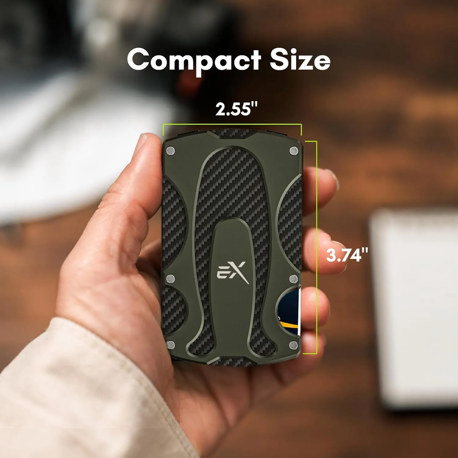 Tactical Wallet for Men with Money Clip, Minimalist Front Pocket Wallet, Green
