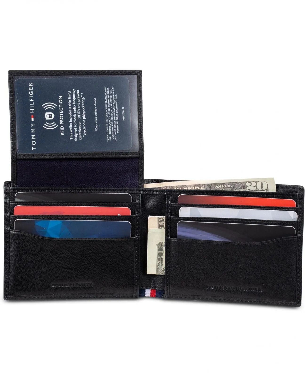 Tommy Hilfiger Men's Genuine Leather Wallet with Key Fob Set 31TL330081