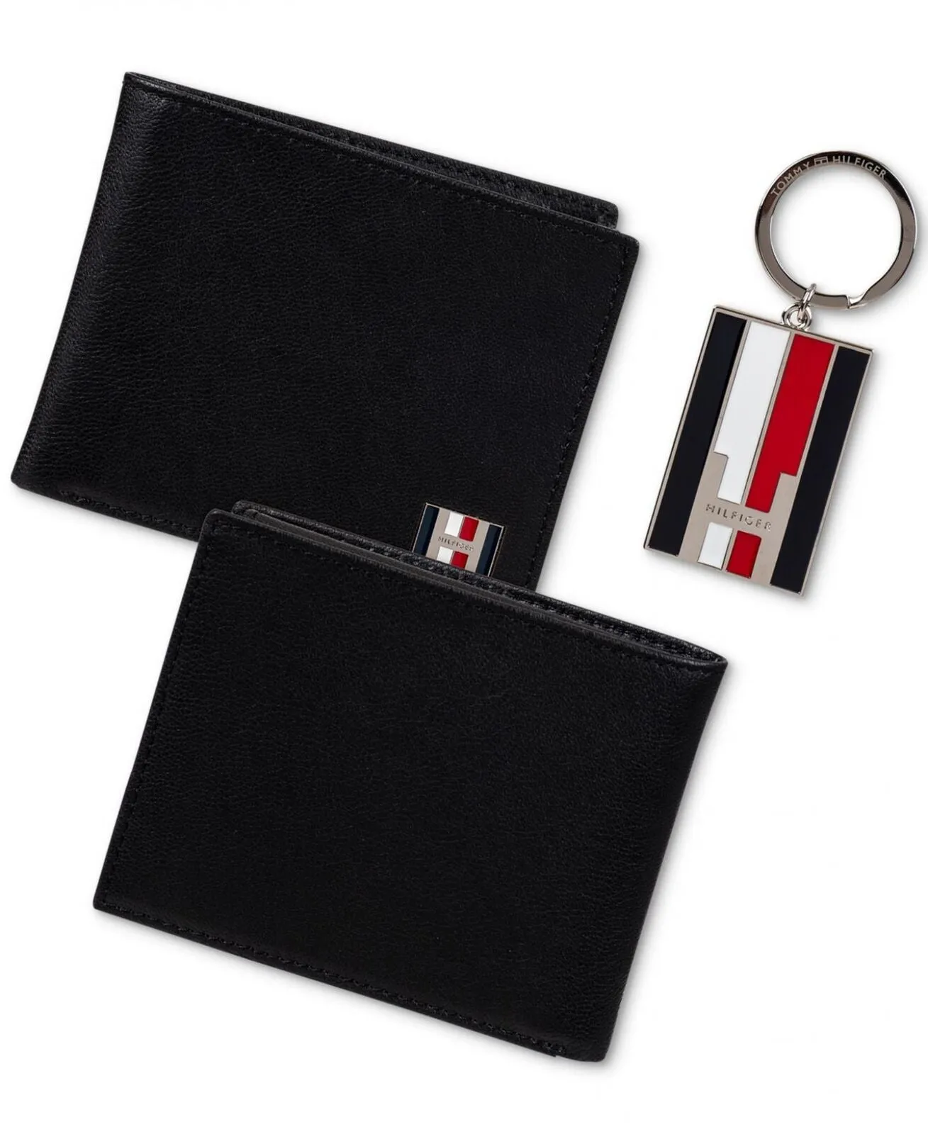 Tommy Hilfiger Men's Genuine Leather Wallet with Key Fob Set 31TL330081