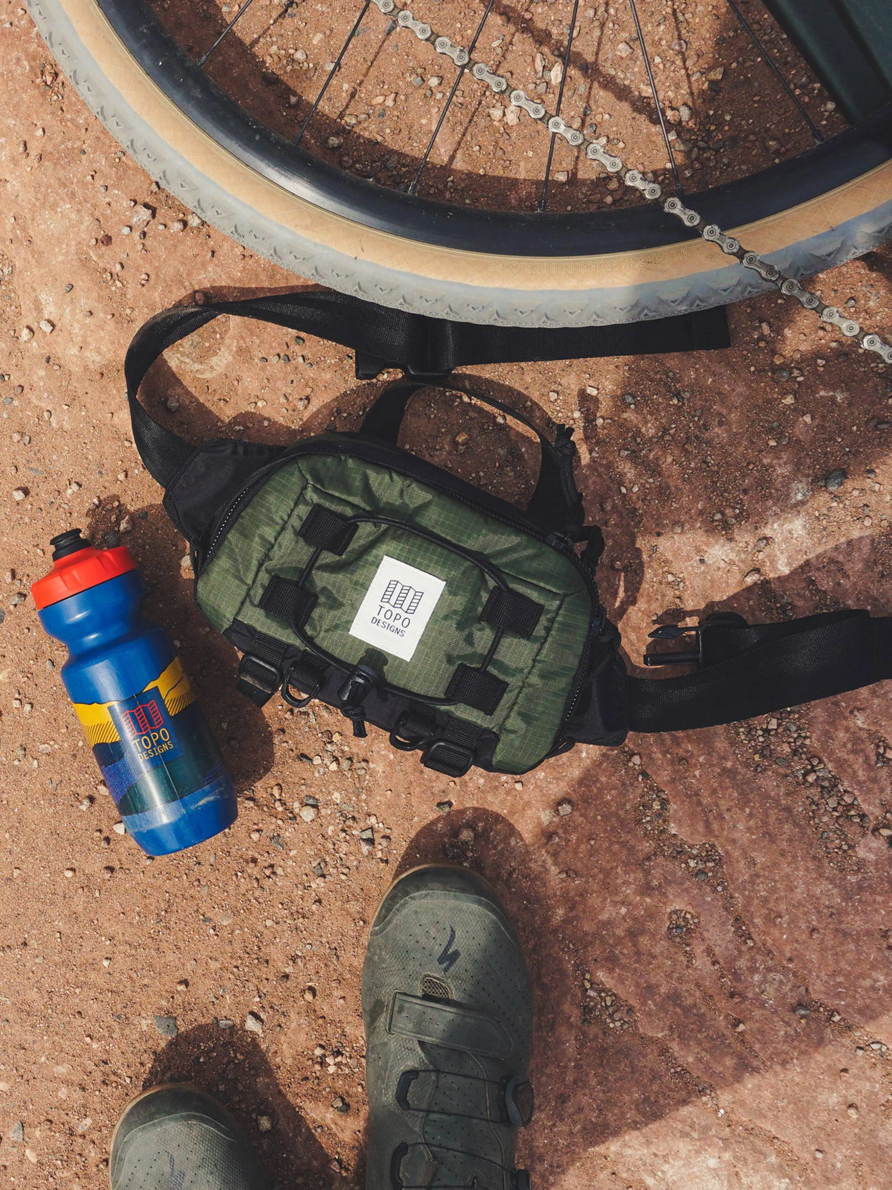 Topo Designs Mountain Hip Pack Khaki Pond Blue
