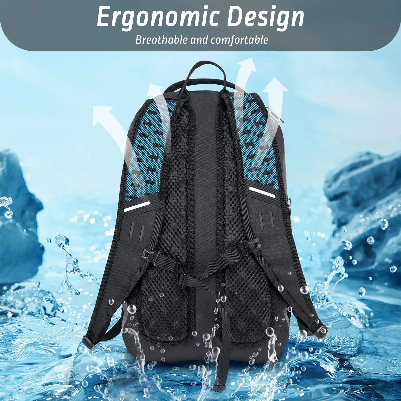 Trudave Waterproof Backpack, Floating TPU Coated Dry Bag with Airtight Zipper for Kayak, Fishing, Boating, Hiking, 30L